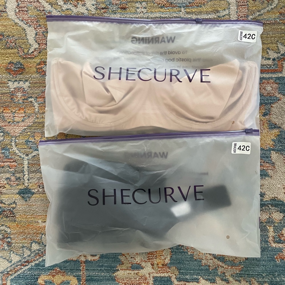 SHECURVE balconette Black and Nude Bras